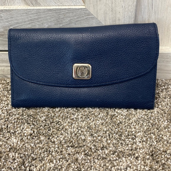 Liz Claiborne Navy Blue Trifold Snap Wallet - Picture 1 of 16